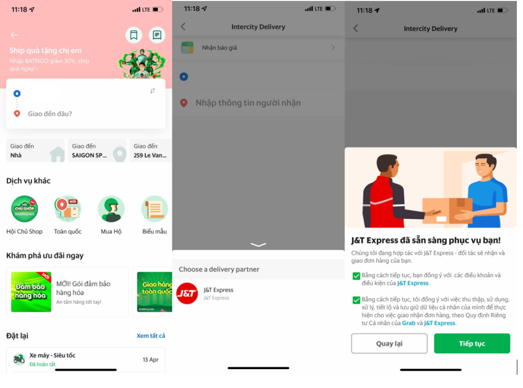 Dịch vụ giao hàng toàn quốc của J&T Express có mặt trên Grab 2